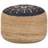 vidaXL Pouf fait à la main Bleu 45 x 30 cm Jute