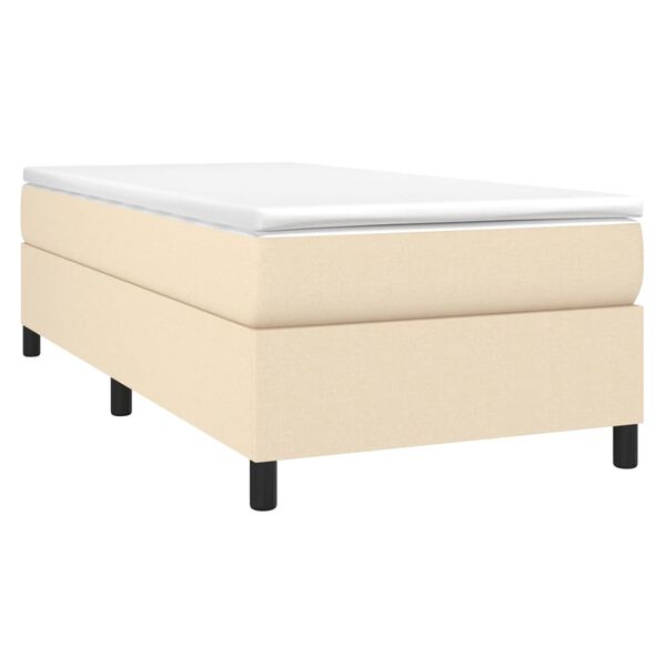 vidaXL Sommier à lattes de lit avec matelas Crème 90x200 cm Tissu