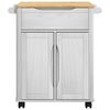vidaXL Chariot de cuisine FLORO Blanc 72,5 x 45 x 80 cm