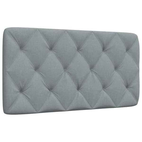 vidaXL Coussin de tête de lit gris clair 100 cm tissu