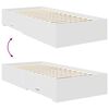 vidaXL Cadre de lit avec tiroir Blanc 90 x 190 cm Bois d'ing&eacute;nierie