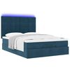 vidaXL Cadre de lit ottoman avec matelas bleu fonc&eacute; 140x200 cm velours