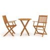 vidaXL Ensemble à manger de jardin pliable 3 pcs Bois d'acacia solide