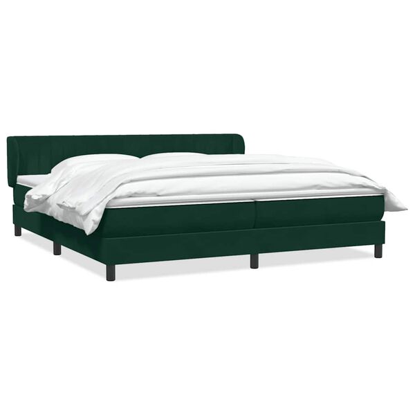 vidaXL Sommier &agrave; lattes de lit et matelas vert fonc&eacute; 180x210cm velours