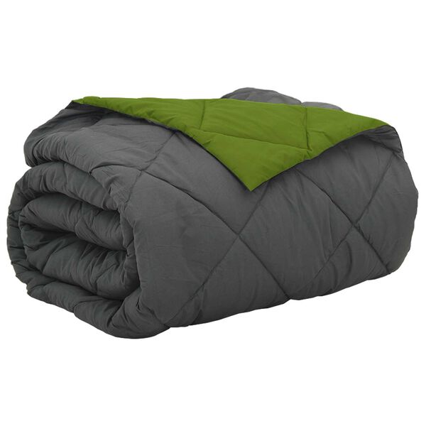 vidaXL Duvet d'&eacute;t&eacute; simple Vert et Anthracite 220 x 260 cm Microfibre
