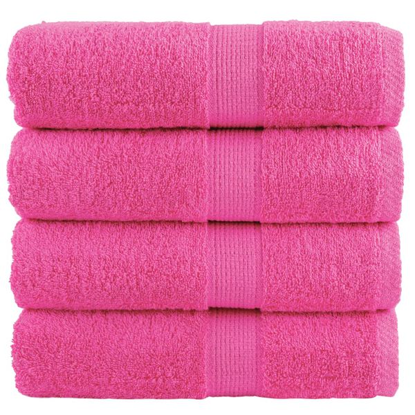 vidaXL Serviettes de toilette Premium SOLUND 4 pi&egrave;ces Rose 30 x 30 cm 600 g/m&sup2;