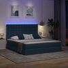 vidaXL Lit avec rangement et LED Bleu 160 x 200 cm Polyester