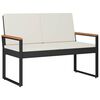 vidaXL Banc ext&eacute;rieur Noir et blanc cr&egrave;me 107 x 61 x 80 cm polyrotin