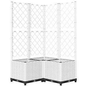vidaXL Jardini&egrave;re avec treillis Blanc 80x80x136 cm PP