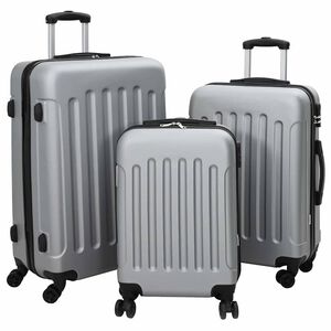 vidaXL Valise 3 pi&egrave;ces Argent&eacute; 50 x 31 x 78 cm Plastic ABS