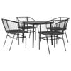 vidaXL Ensemble &agrave; manger de jardin et coussins 5 pcs noir rotin verre