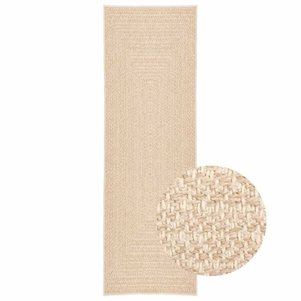 vidaXL Tapis ZIZUR beige 80x250 cm aspect de jute int&eacute;rieur ext&eacute;rieur