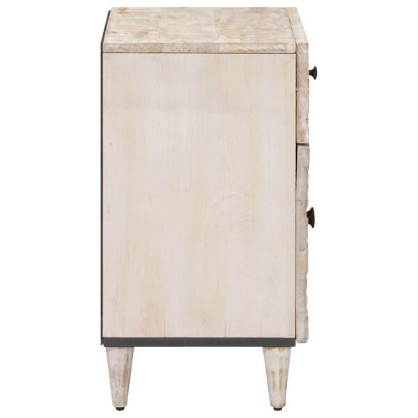 vidaXL Armoire de lit Blanc 50 x 33 x 60 cm Bois de mangue massif