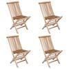 vidaXL Chaise de jardin pliante 4 pcs Naturel Bois de teck massif