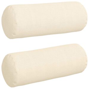 vidaXL Coussins d'accent 2 pcs Cr&egrave;me &Oslash; 25 x 70 cm