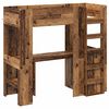 vidaXL Cadre de lit superpos&eacute; avec bureau Bois ancien 75 x 190 cm