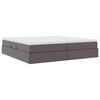 vidaXL Lit avec rangement et matelas Gris 200 x 200 cm Simili cuir
