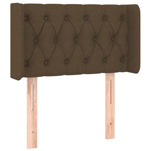 vidaXL T&ecirc;te de lit avec oreilles Marron Fonc&eacute; 83x16x78/88 cm Tissu