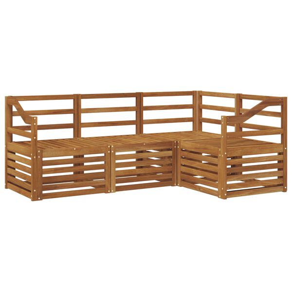 vidaXL Ensembles de canap&eacute;s 4 pcs Naturel Bois d'Acacia Massif