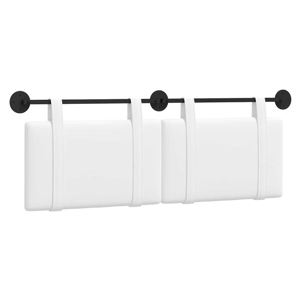 vidaXL T&ecirc;te de lit suspendue Montage mural Blanc 150 x 55 x 5 cm tissu