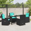 vidaXL Ensemble de salle &agrave; manger pour jardin 5 pcs Noir Poly rotin