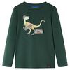 T-shirt enfants &agrave; manches longues vert fonc&eacute; 92