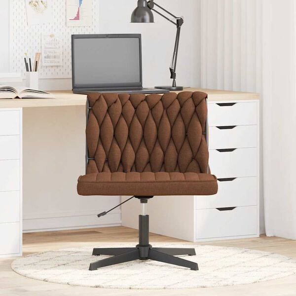 vidaXL Chaise pivotante de bureau Marron Tissu