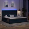 vidaXL Lit avec rangement et LED avec LED Bleu 200 x 200 cm Polyester
