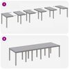 vidaXL Table de jardin pour repas Gris clair 300 x 100 x 73 cm
