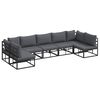 vidaXL Ensemble de canap&eacute; de jardin 7 pc Noir Aluminium