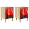 vidaXL Table de chevet HEESCH 2 pc Ch&ecirc;ne Sonoma 36 x 33 x 50 cm