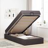 vidaXL Cadre de lit avec matelas avec matelas 2 pcs Tan tissu