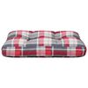 vidaXL Coussin de palette motif &agrave; carreaux rouge 60x40x12 cm tissu