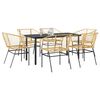 vidaXL Ensemble &agrave; manger jardin 7pcs marron rpoly otin verre