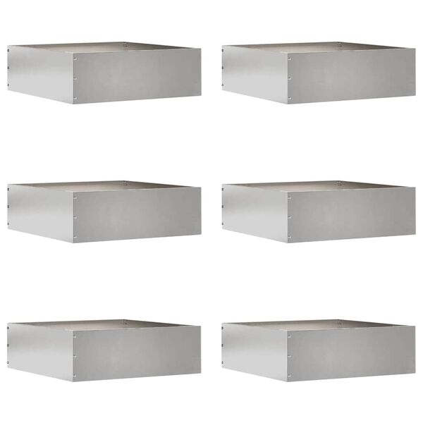 vidaXL Bordure de Pelouse 6 pcs Argent 40 x 40 x 13 cm