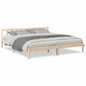 vidaXL Cadre de lit extra long sans matelas 180x220 cm bois massif pin