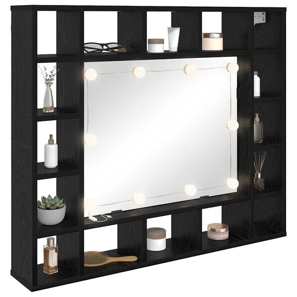 vidaXL Armoire Miroir Ch&ecirc;ne noir 91 x 15 x 76,5 cm Bois d'ing&eacute;nierie
