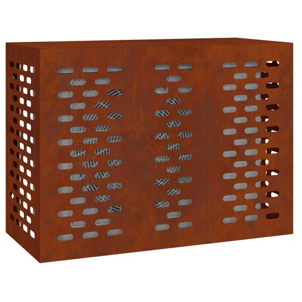 vidaXL Housse de climatiseur Rouill&eacute; 110 x 50 x 80 cm Acier patin&eacute;