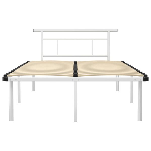 vidaXL Cadre de lit sans matelas blanc m&eacute;tal 120x200 cm