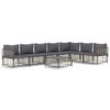 vidaXL Salon de jardin 8 pcs avec coussins anthracite r&eacute;sine tress&eacute;e