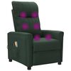 vidaXL Fauteuil &eacute;lectrique de massage Vert fonc&eacute; Tissu