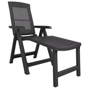 vidaXL Chaise longue anthracite plastique