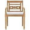 vidaXL Ensemble &agrave; manger de jardin et coussins blanc 5 pcs teck massif