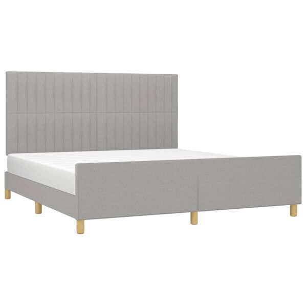 vidaXL Cadre de lit sans matelas gris clair 180x200 cm tissu