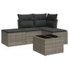 vidaXL Salon de jardin 5 pcs avec coussins gris r&eacute;sine tress&eacute;e