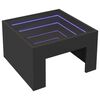 vidaXL Table basse avec LED infini noir 50x50x30 cm