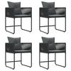 vidaXL Ensemble de salle à manger pour jardin 5 pcs Noir Acier