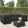 vidaXL Salon de jardin 6 pcs avec coussins Noir R&eacute;sine tress&eacute;e