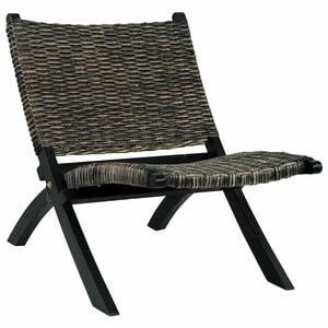 vidaXL Chaise de relaxation rotin kubu naturel et bois d'acajou massif