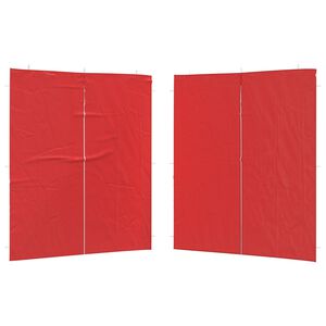 vidaXL Mur de tente de f&ecirc;te 2 pcs Rouge 200 x 195 cm PE et acier